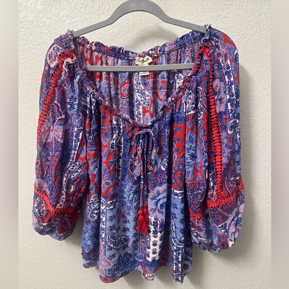 Lola Vibrant Paisley Blouse with Tie Detail
